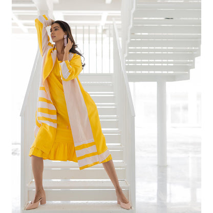 Silai Studio Lemons and Candies Ruffle Hem Dress