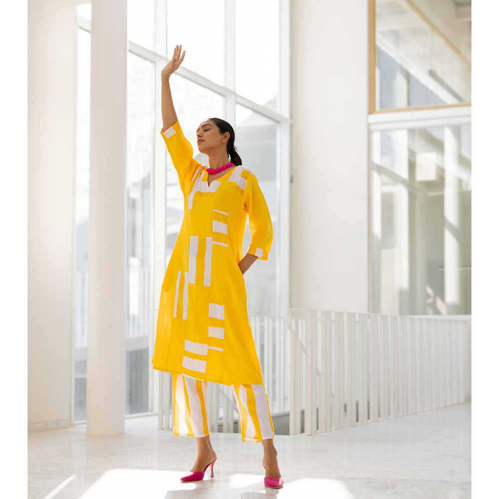 Silai Studio Lemons and Candies Panelled Kurta