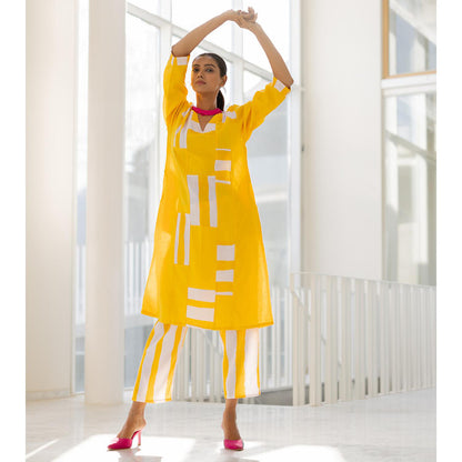 Silai Studio Lemons and Candies Panelled Kurta