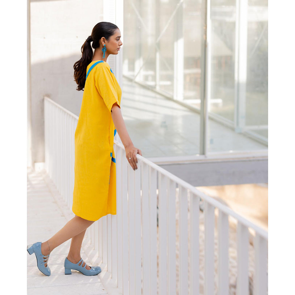 Silai Studio Yellow Sunbeam Solid Dress