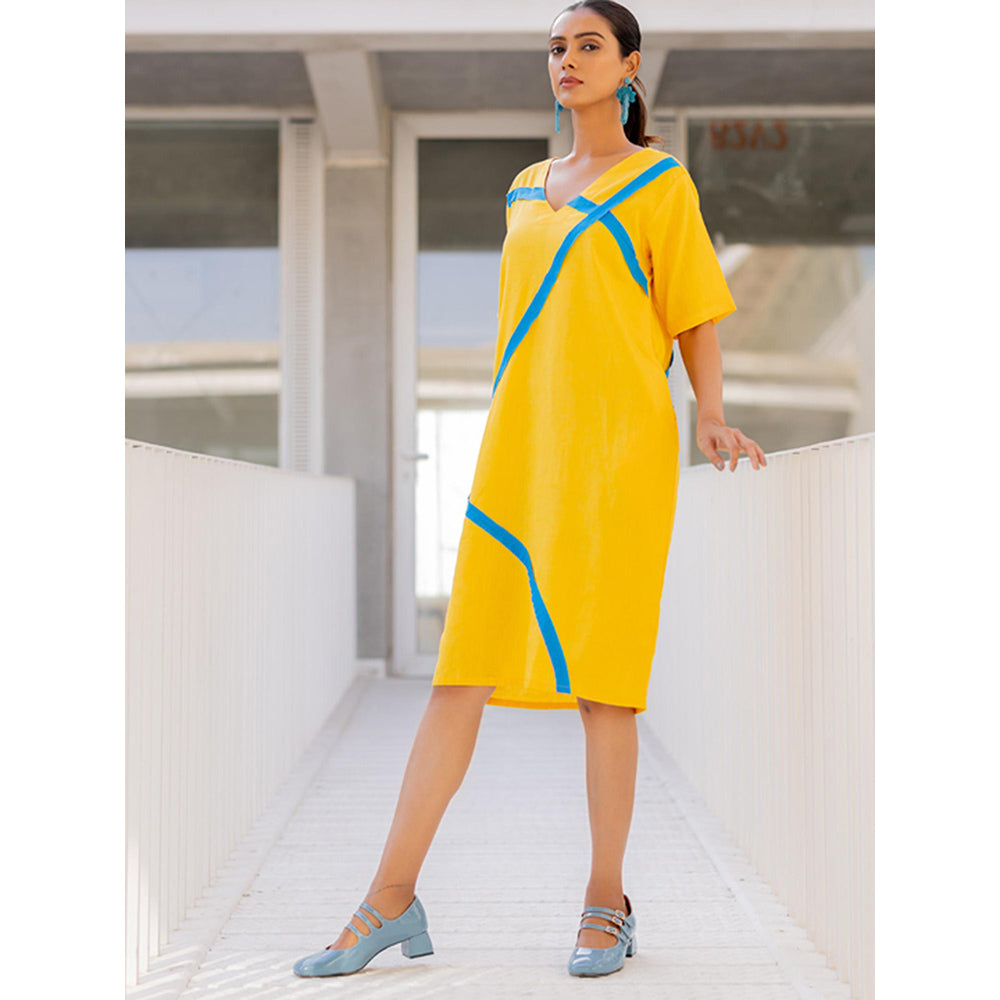 Silai Studio Yellow Sunbeam Solid Dress