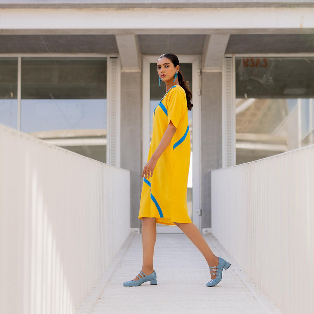 Silai Studio Yellow Sunbeam Solid Dress