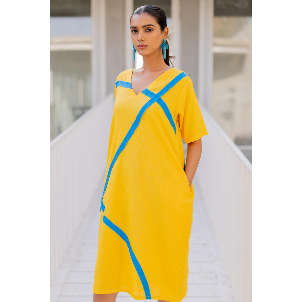 Silai Studio Yellow Sunbeam Solid Dress
