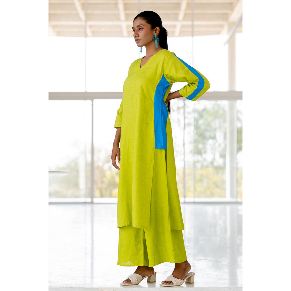 Silai Studio Avocado Azure Box Slit Kurta