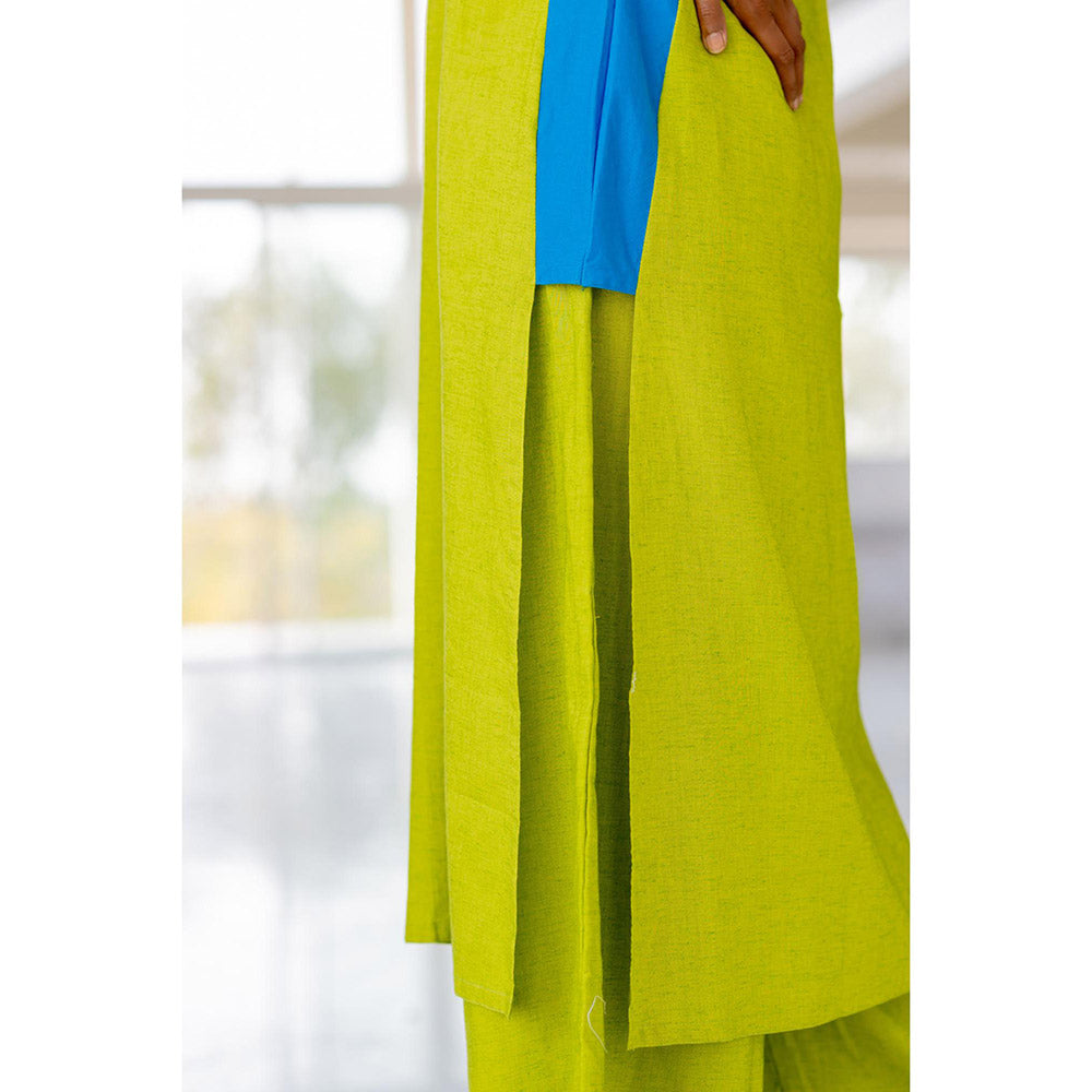 Silai Studio Avocado Azure Box Slit Kurta