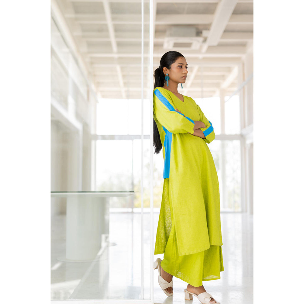 Silai Studio Avocado Azure Box Slit Kurta