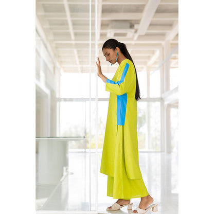 Silai Studio Avocado Azure Box Slit Kurta