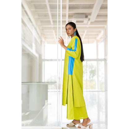 Silai Studio Avocado Azure Box Slit Kurta