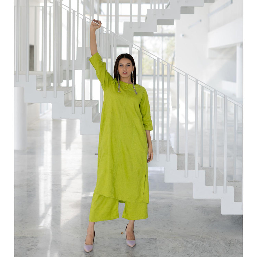 Silai Studio Avocado Green Kurta and Pant (Set of 2)
