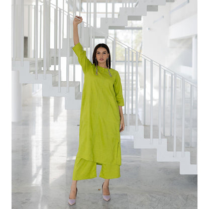 Silai Studio Avocado Green Kurta and Pant (Set of 2)