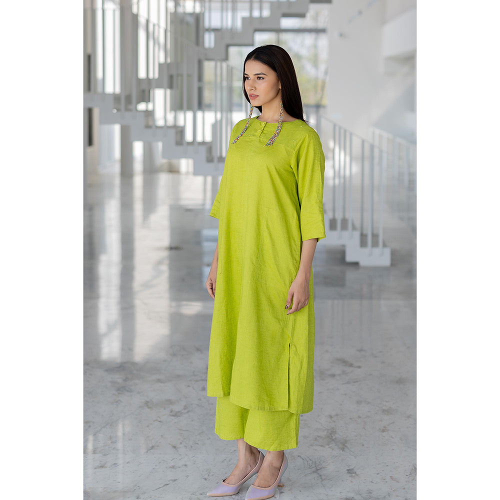 Silai Studio Avocado Green Kurta