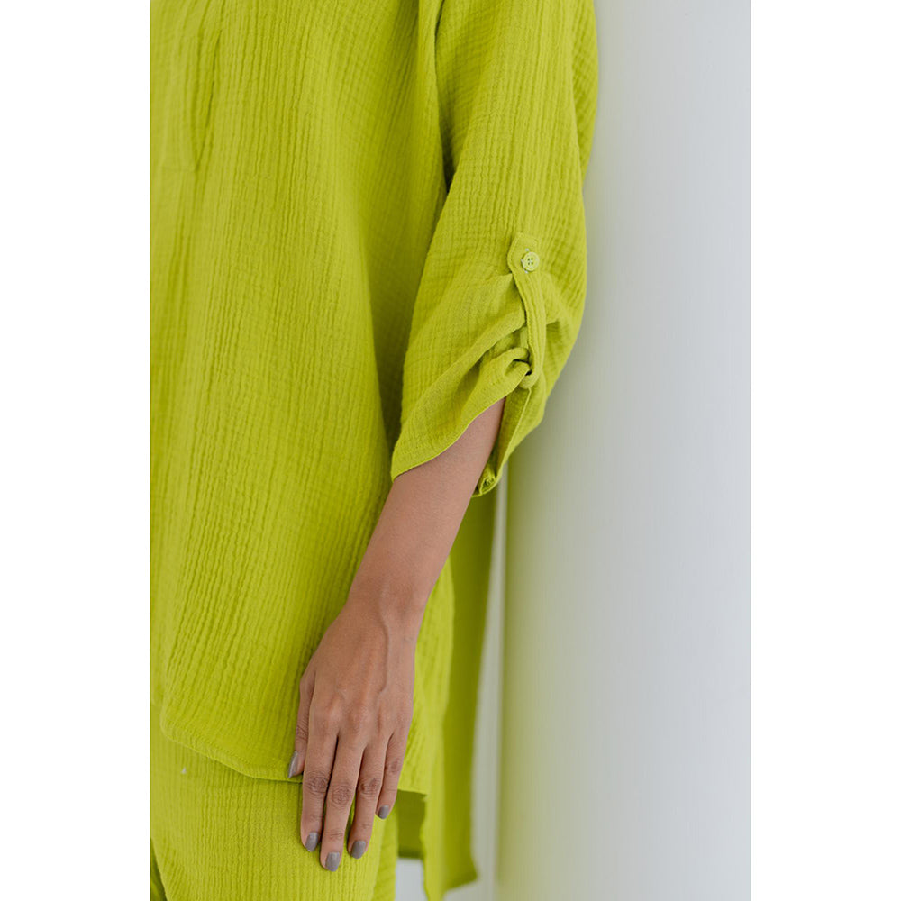 Silai Studio Matcha Green Solid Co-Ord (Set of 2)