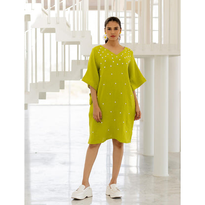 Silai Studio Matcha Green Dress