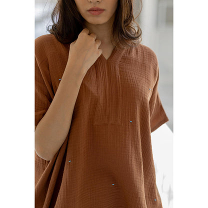 Silai Studio Earthbound Brown Solid Co-Ord (Set of 2)