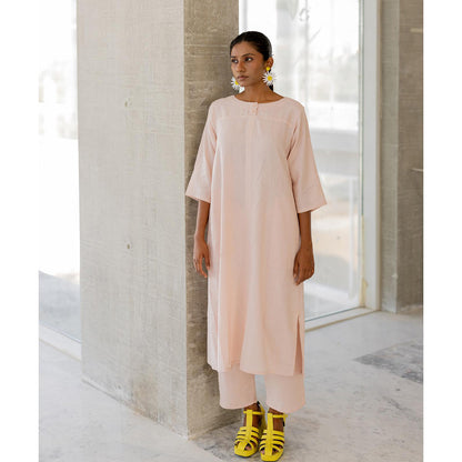 Silai Studio Oyster Pink Solid Kurta