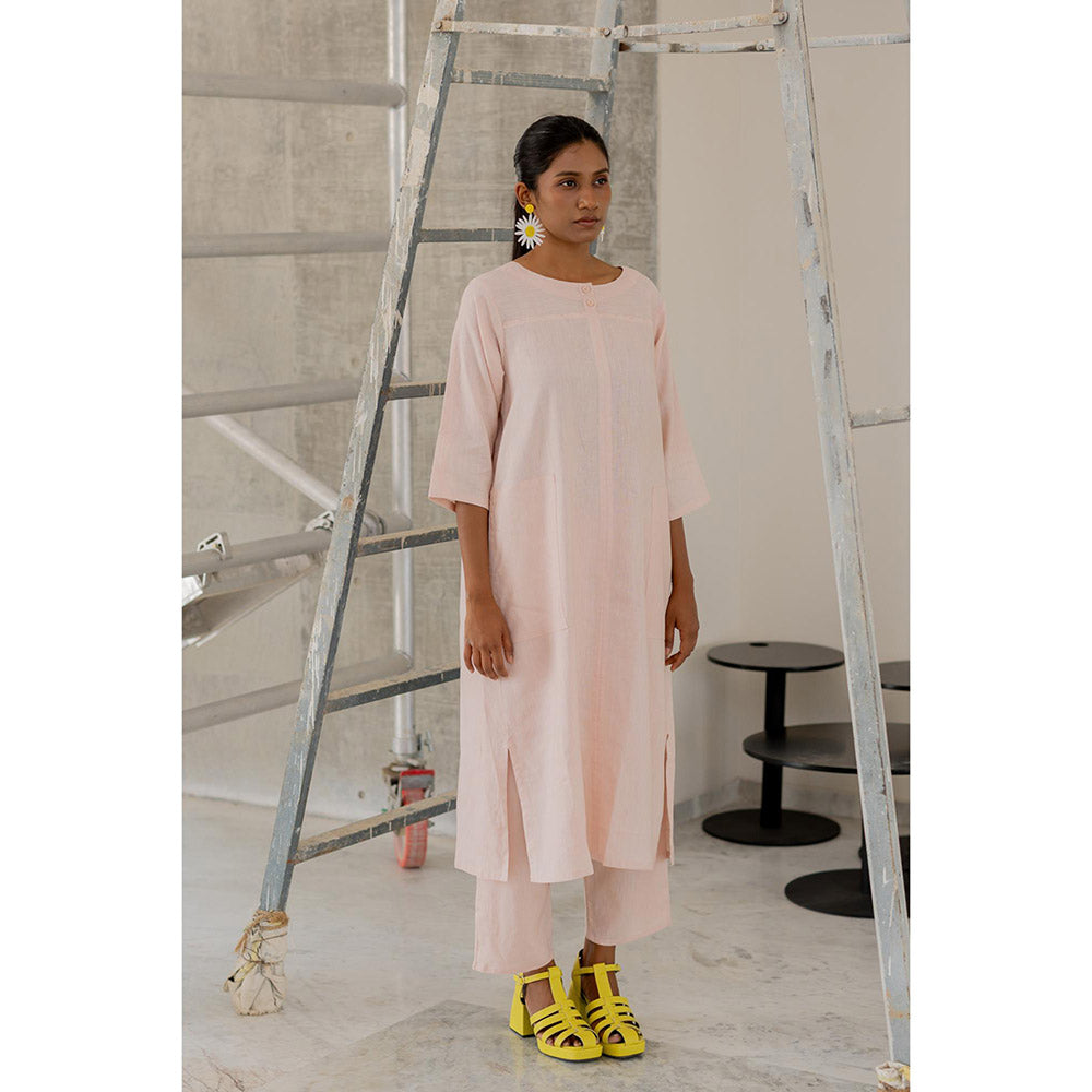 Silai Studio Oyster Pink Solid Kurta