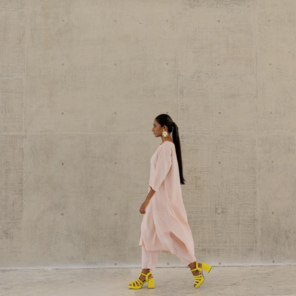 Silai Studio Oyster Pink Solid Kurta