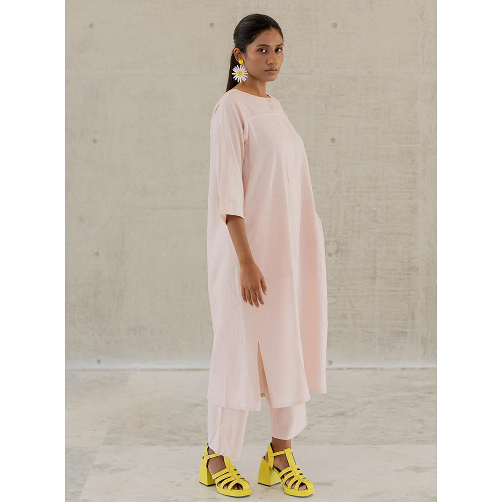 Silai Studio Oyster Pink Solid Kurta