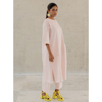 Silai Studio Oyster Pink Solid Kurta