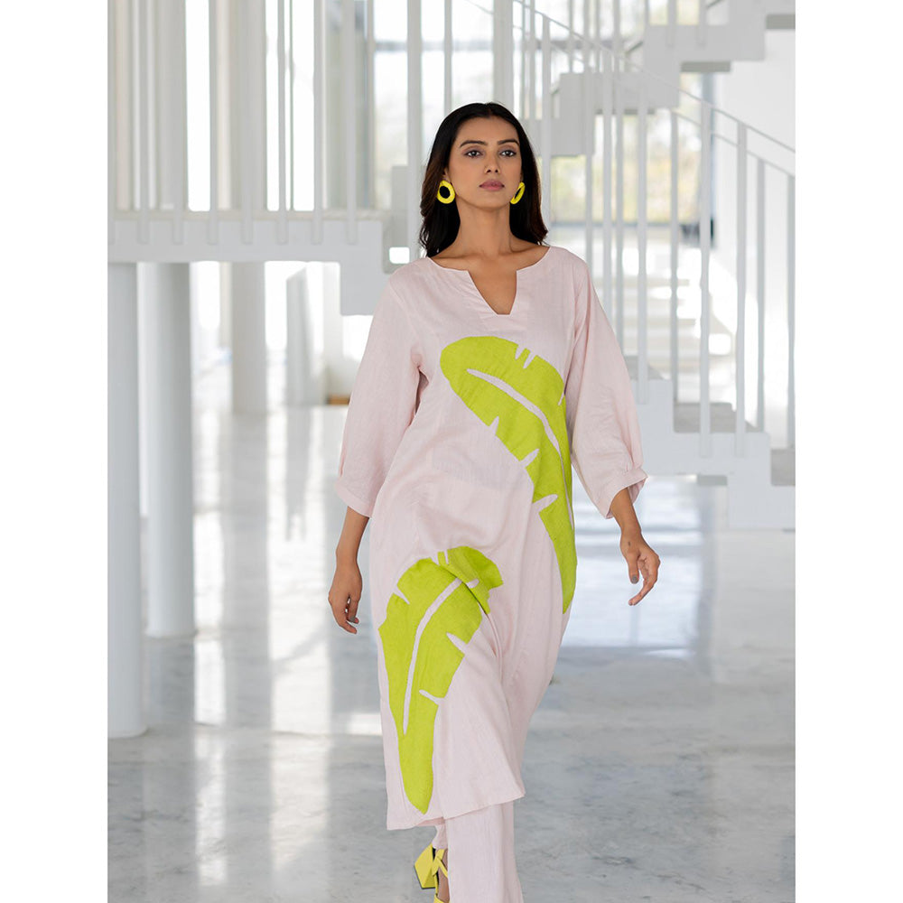 Silai Studio Blush Basil Applique Kurta