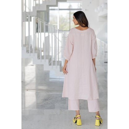 Silai Studio Blush Basil Applique Kurta