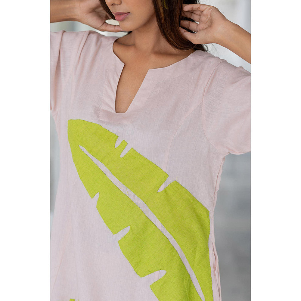 Silai Studio Blush Basil Applique Kurta