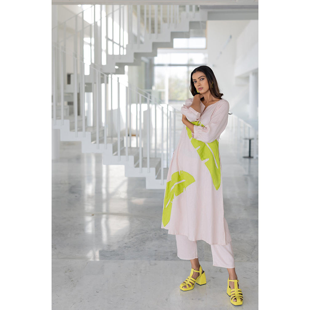 Silai Studio Blush Basil Applique Kurta