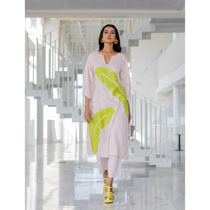 Silai Studio Blush Basil Applique Kurta