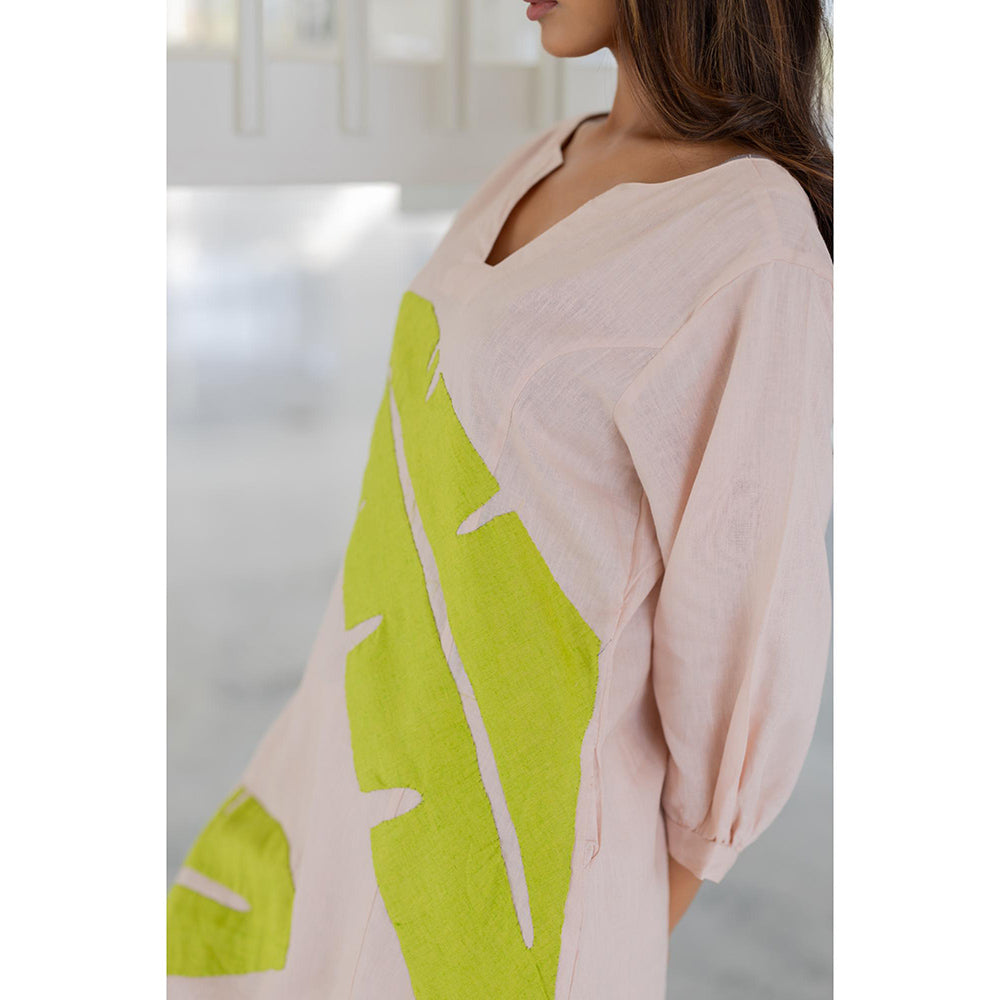 Silai Studio Blush Basil Applique Kurta