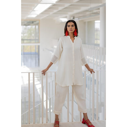 Silai Studio Vanilla Mist Solid Co-Ord (Set of 2)