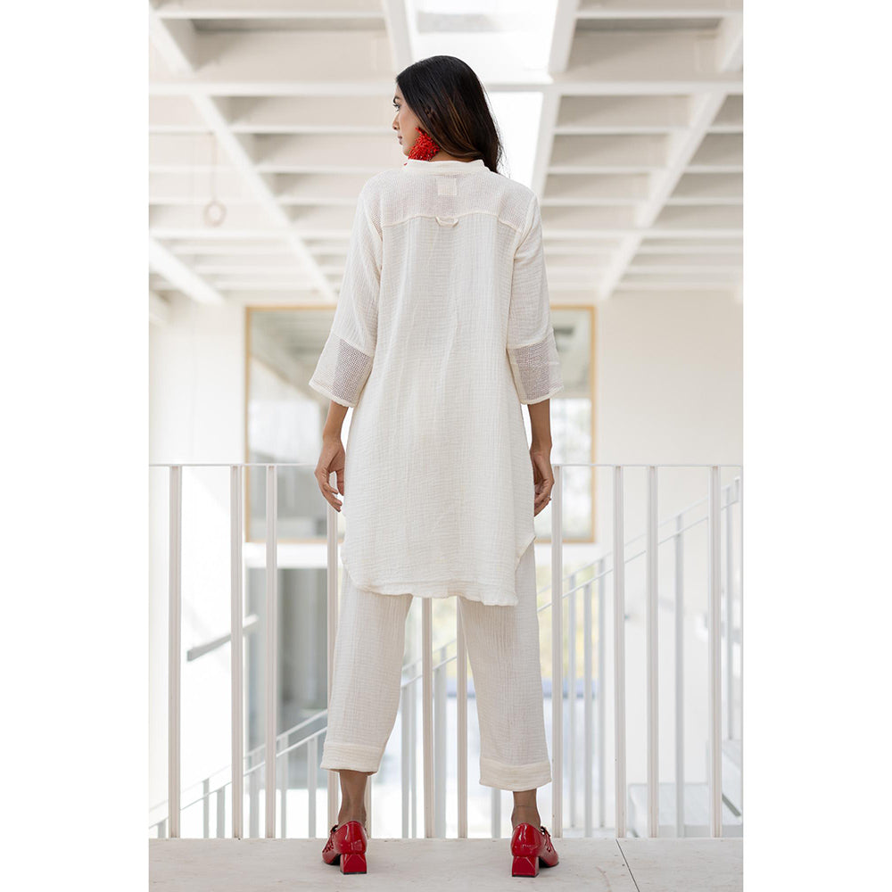 Silai Studio Vanilla Mist Solid Co-Ord (Set of 2)