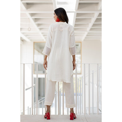 Silai Studio Vanilla Mist Solid Co-Ord (Set of 2)