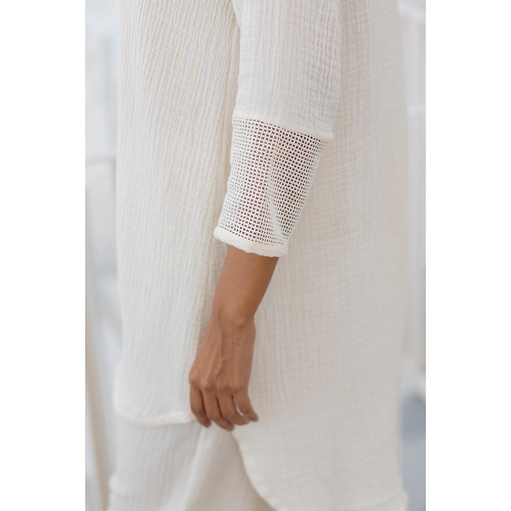 Silai Studio Vanilla Mist Solid Co-Ord (Set of 2)