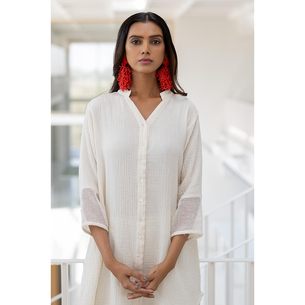 Silai Studio Vanilla Mist Solid Co-Ord (Set of 2)