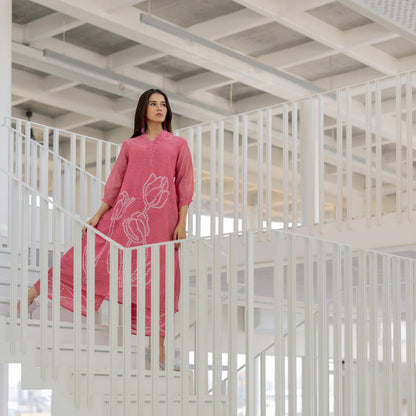 Silai Studio Misty Tulips Bandhani Kurta