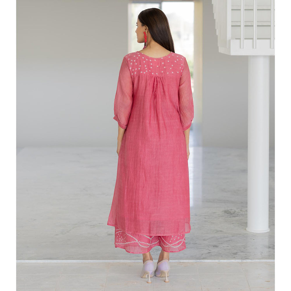 Silai Studio Misty Tulips Bandhani Kurta