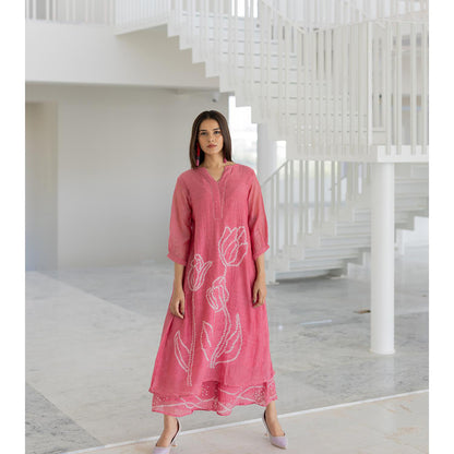 Silai Studio Misty Tulips Bandhani Kurta