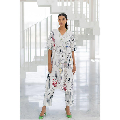 Silai Studio Sunlit Vistas Printed Kurta