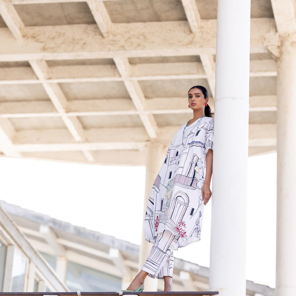 Silai Studio Sunlit Vistas Printed Kurta