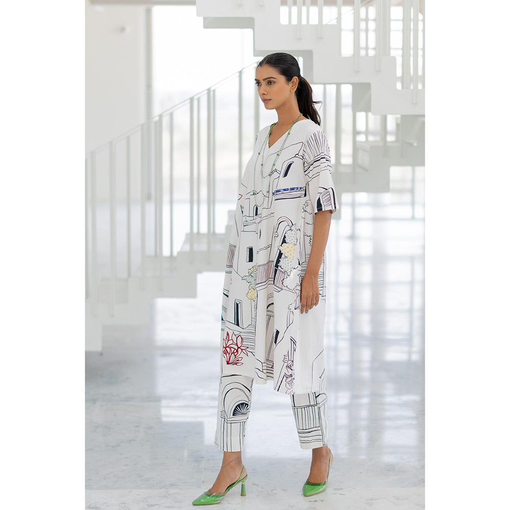 Silai Studio Sunlit Vistas Printed Kurta