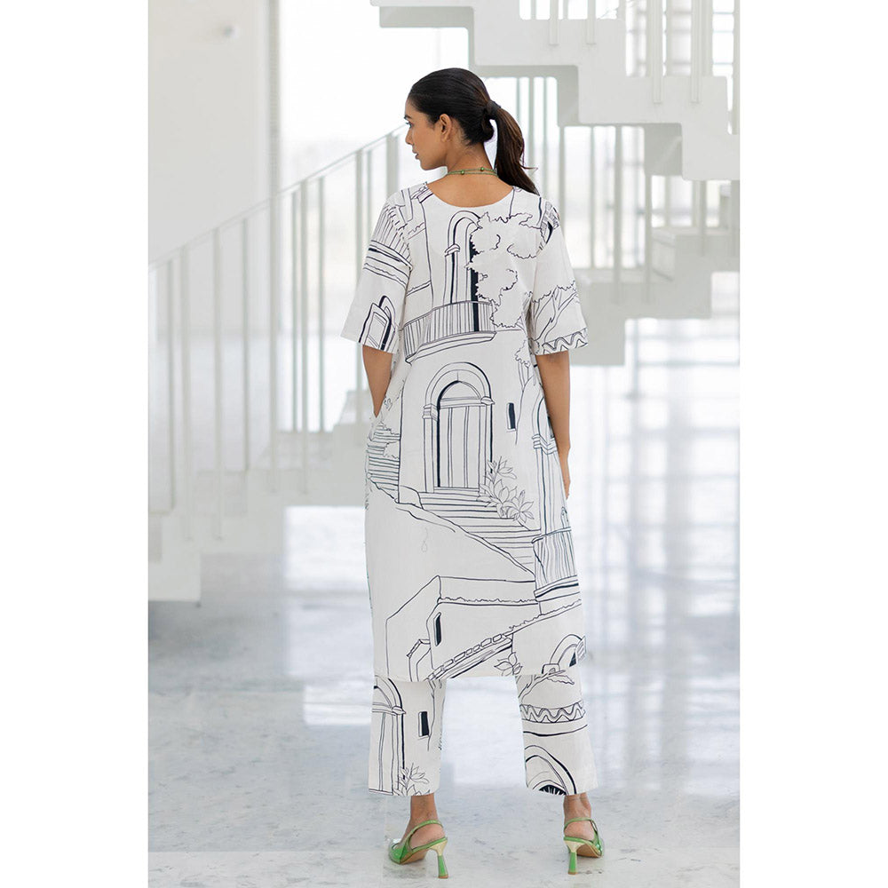 Silai Studio Sunlit Vistas Printed Kurta