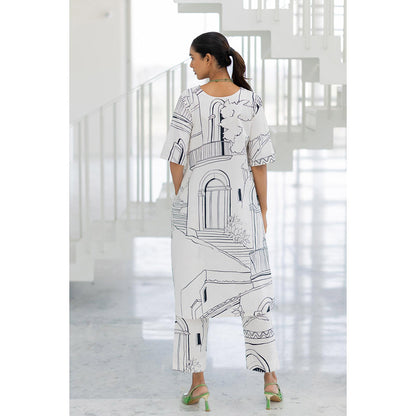 Silai Studio Sunlit Vistas Printed Kurta