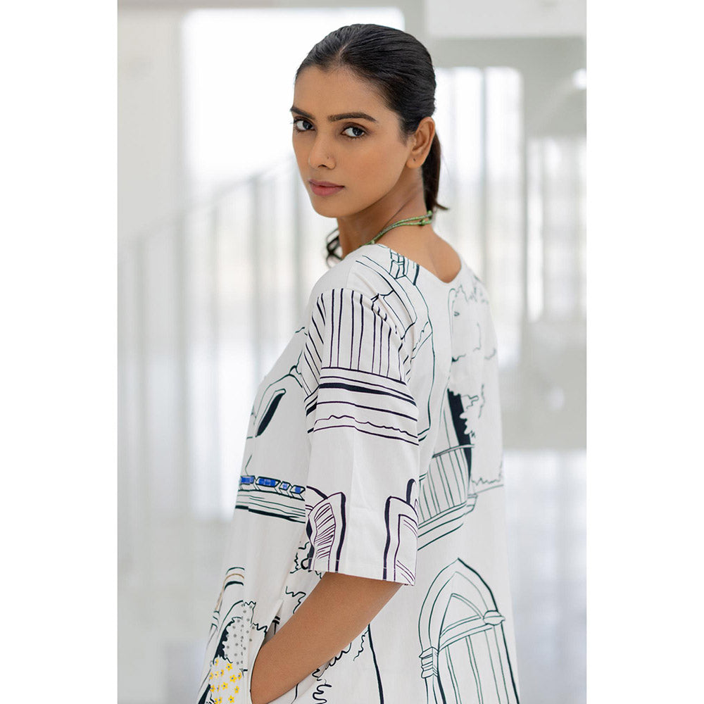 Silai Studio Sunlit Vistas Printed Kurta