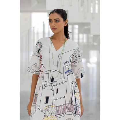 Silai Studio Sunlit Vistas Printed Kurta