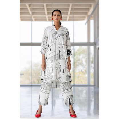 Silai Studio Mediterranean Lanes Printed Kurta