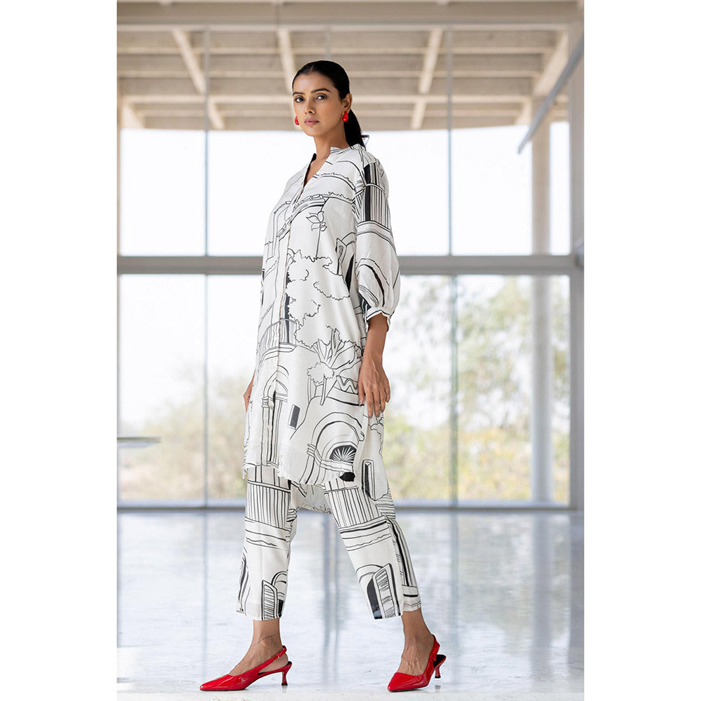 Silai Studio Mediterranean Lanes Printed Kurta
