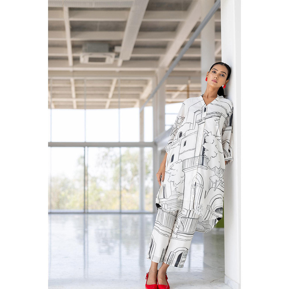 Silai Studio Mediterranean Lanes Printed Kurta