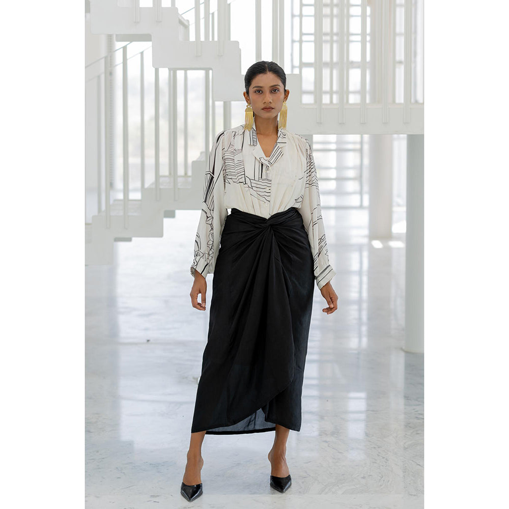 Silai Studio Arched Doorways Skirt with Shirt and Slip (Set of 3)