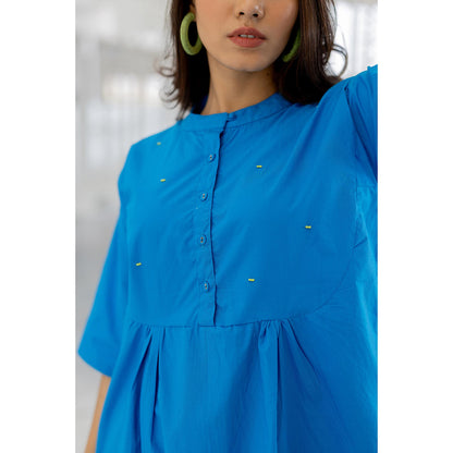 Silai Studio Azure Horizon Tunic Co-Ord (Set of 2)