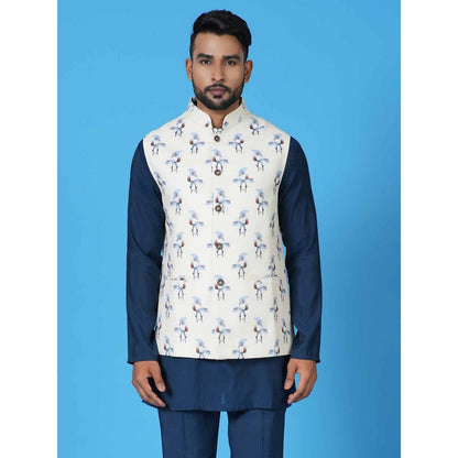 Simaaya White Premium Quality Silk Made Nehru Jacket